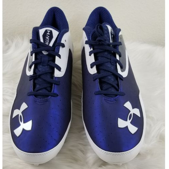 Under Armour Nitro Athletic Sports Cleats Blue White Men's Sz 15 - Picture 2 of 7